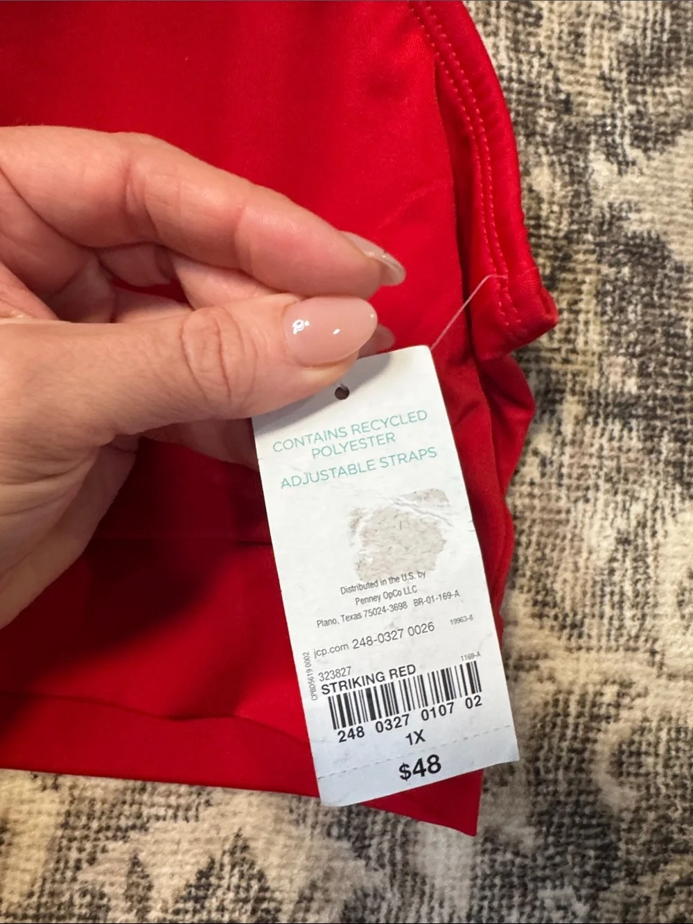 Oasis Red High-Neck Knot Front Sports Bra